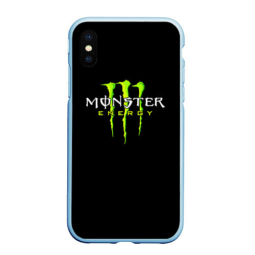 Чехол iPhone XS Max матовый MONSTER ENERGY / 3D-Голубой – фото 1