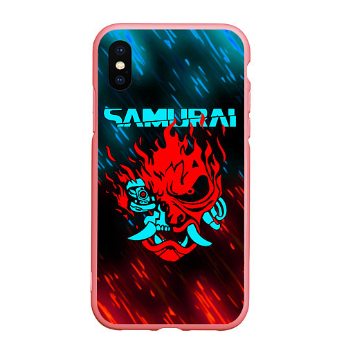 Чехол iPhone XS Max матовый CYBERPUNK 2077 SAMURAI / 3D-Баблгам – фото 1