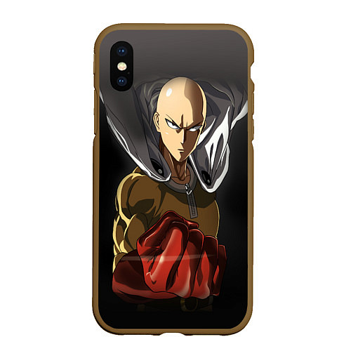 Чехол iPhone XS Max матовый One Punch Man / 3D-Коричневый – фото 1