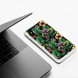 Чехол iPhone XS Max матовый Летние цветы, цвет: 3D-белый — фото 2