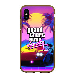 Чехол iPhone XS Max матовый GTA 2020, цвет: 3D-коричневый