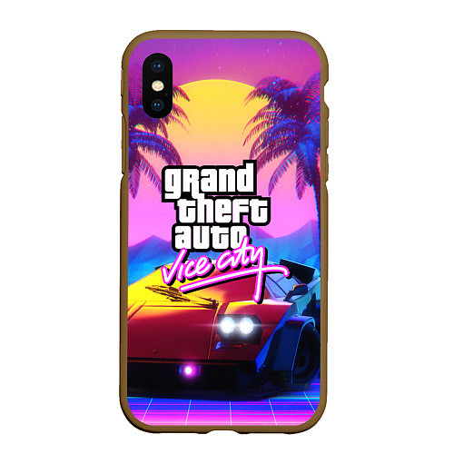 Чехол iPhone XS Max матовый GTA 2020 / 3D-Коричневый – фото 1