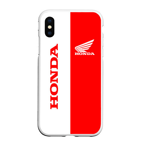 Чехол iPhone XS Max матовый HONDA / 3D-Белый – фото 1