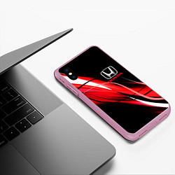 Чехол iPhone XS Max матовый HONDA, цвет: 3D-розовый — фото 2