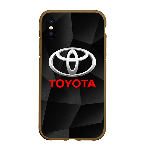 Чехол iPhone XS Max матовый TOYOTA / 3D-Коричневый – фото 1