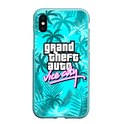 Чехол iPhone XS Max матовый GTA VICE CITY, цвет: 3D-мятный