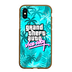 Чехол iPhone XS Max матовый GTA VICE CITY, цвет: 3D-коричневый