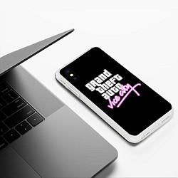 Чехол iPhone XS Max матовый GTA VICE CITY, цвет: 3D-белый — фото 2