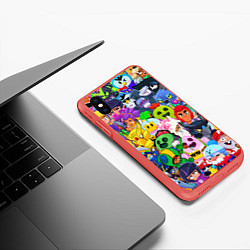 Чехол iPhone XS Max матовый BRAWL STARS ВСЕ БРАВЛЕРЫ, цвет: 3D-красный — фото 2