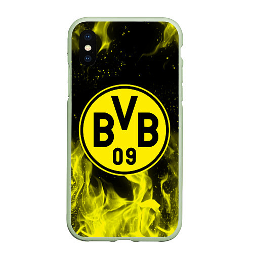 Чехол iPhone XS Max матовый BORUSSIA / 3D-Салатовый – фото 1