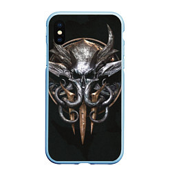 Чехол iPhone XS Max матовый Baldurs gate 3, цвет: 3D-голубой