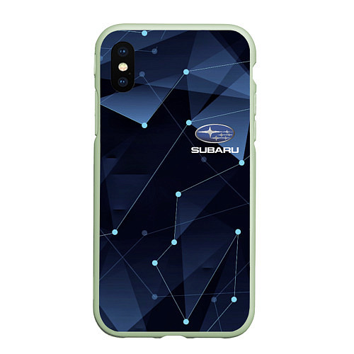 Чехол iPhone XS Max матовый SUBARU / 3D-Салатовый – фото 1