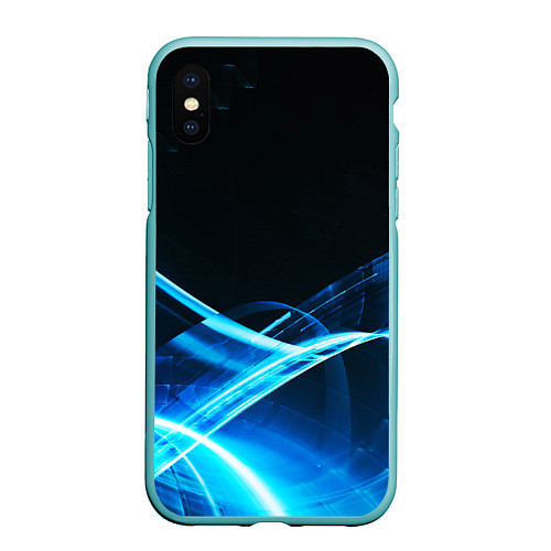 Чехол iPhone XS Max матовый DIGITAL BLUE / 3D-Мятный – фото 1