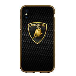 Чехол iPhone XS Max матовый Lamborghini Z, цвет: 3D-коричневый