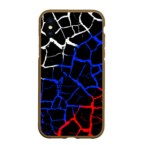 Чехол iPhone XS Max матовый Россия / 3D-Коричневый – фото 1