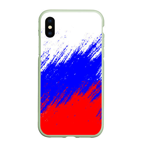 Чехол iPhone XS Max матовый Россия / 3D-Салатовый – фото 1