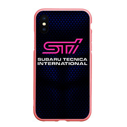 Чехол iPhone XS Max матовый SUBARU STI Z, цвет: 3D-баблгам