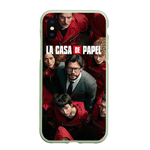 Чехол iPhone XS Max матовый La Casa de Papel Z / 3D-Салатовый – фото 1