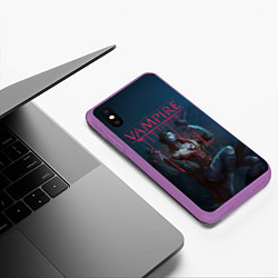 Чехол iPhone XS Max матовый Vampire: The Masquerade, цвет: 3D-фиолетовый — фото 2