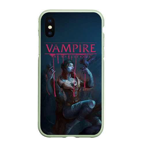 Чехол iPhone XS Max матовый Vampire: The Masquerade / 3D-Салатовый – фото 1