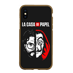 Чехол iPhone XS Max матовый La casa de papel, цвет: 3D-коричневый