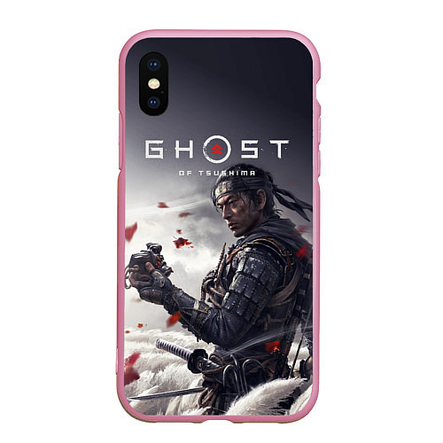 Чехол iPhone XS Max матовый Ghost of Tsushima / 3D-Розовый – фото 1