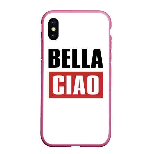 Чехол iPhone XS Max матовый Bella Ciao / 3D-Малиновый – фото 1