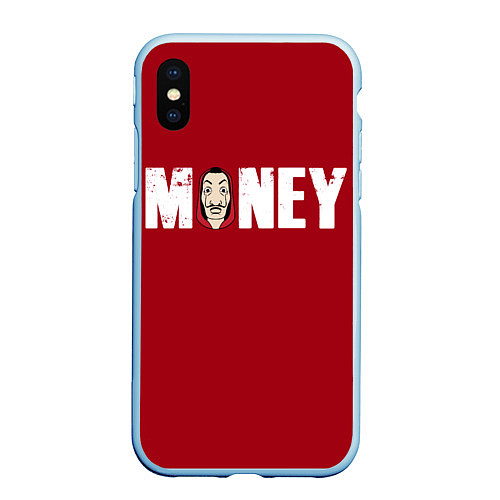 Чехол iPhone XS Max матовый Money / 3D-Голубой – фото 1