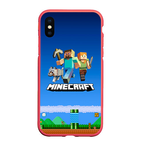 Чехол iPhone XS Max матовый Minecraft / 3D-Красный – фото 1