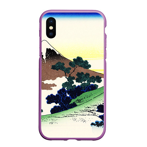 Чехол iPhone XS Max матовый ЯПОНИЯ / 3D-Фиолетовый – фото 1