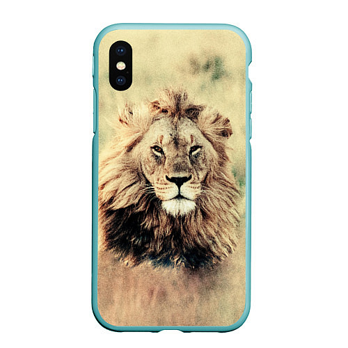 Чехол iPhone XS Max матовый Lion King / 3D-Мятный – фото 1