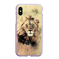 Чехол iPhone XS Max матовый Lion King, цвет: 3D-светло-сиреневый