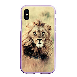 Чехол iPhone XS Max матовый Lion King, цвет: 3D-сиреневый