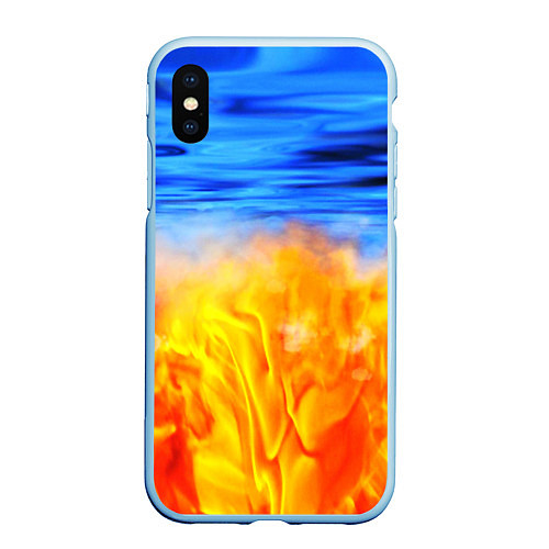 Чехол iPhone XS Max матовый ЛЕД И ПЛАМЯ / 3D-Голубой – фото 1