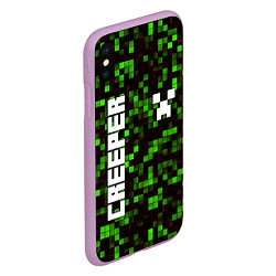 Чехол iPhone XS Max матовый MINECRAFT CREEPER, цвет: 3D-сиреневый — фото 2