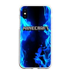 Чехол iPhone XS Max матовый MINECRAFT, цвет: 3D-белый