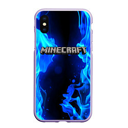 Чехол iPhone XS Max матовый MINECRAFT, цвет: 3D-светло-сиреневый