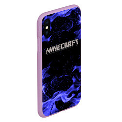 Чехол iPhone XS Max матовый MINECRAFT, цвет: 3D-сиреневый — фото 2