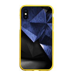 Чехол iPhone XS Max матовый GEOMETRY DARK, цвет: 3D-желтый