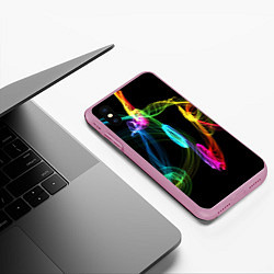 Чехол iPhone XS Max матовый НЕОНОВЫЙ ДЫМ, цвет: 3D-розовый — фото 2