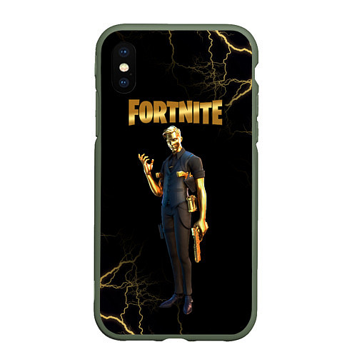 Чехол iPhone XS Max матовый Gold Midas Fortnite 2 / 3D-Темно-зеленый – фото 1