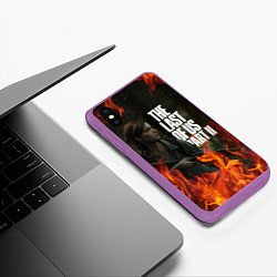 Чехол iPhone XS Max матовый THE LAST OF US 2, цвет: 3D-фиолетовый — фото 2