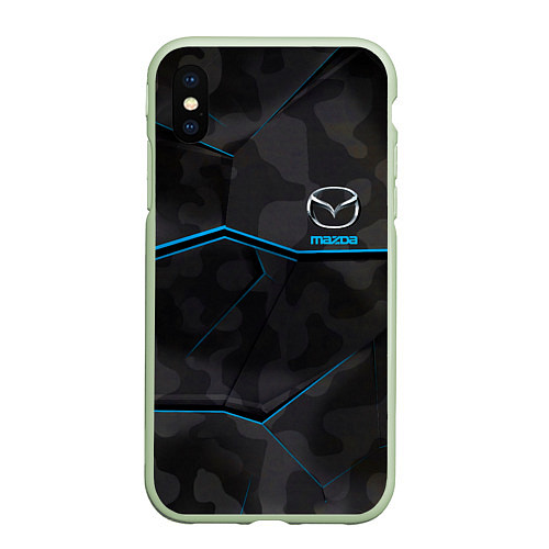 Чехол iPhone XS Max матовый MAZDA / 3D-Салатовый – фото 1