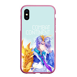 Чехол iPhone XS Max матовый Combat continent, цвет: 3D-малиновый