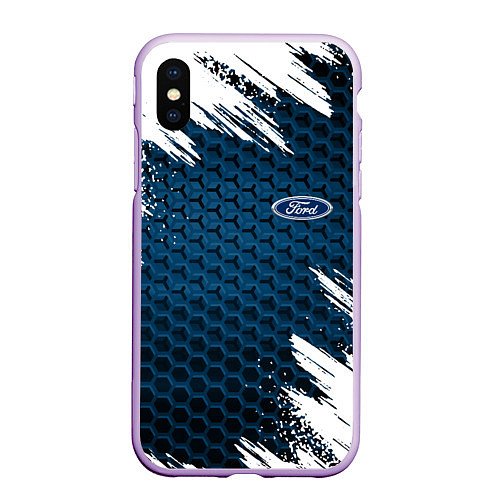 Чехол iPhone XS Max матовый FORD / 3D-Сиреневый – фото 1