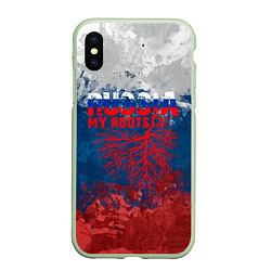 Чехол iPhone XS Max матовый Russia my roots, цвет: 3D-салатовый