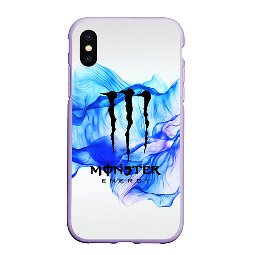 Чехол iPhone XS Max матовый MONSTER ENERGY / 3D-Светло-сиреневый – фото 1