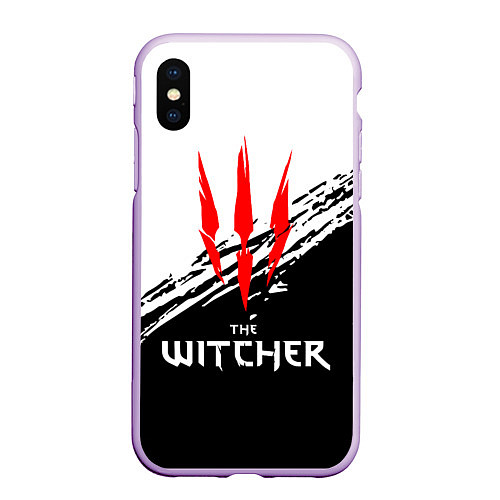 Чехол iPhone XS Max матовый The Witcher / 3D-Сиреневый – фото 1