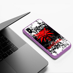 Чехол iPhone XS Max матовый The Witcher, цвет: 3D-фиолетовый — фото 2
