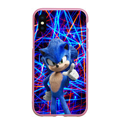 Чехол iPhone XS Max матовый Sonic, цвет: 3D-розовый